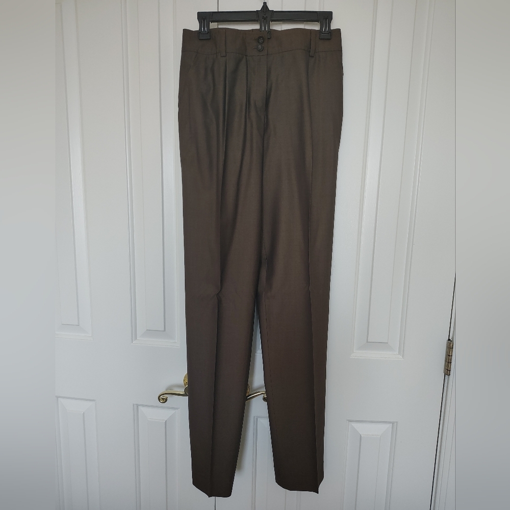 Escada Dark Olive Straight Leg Trousers